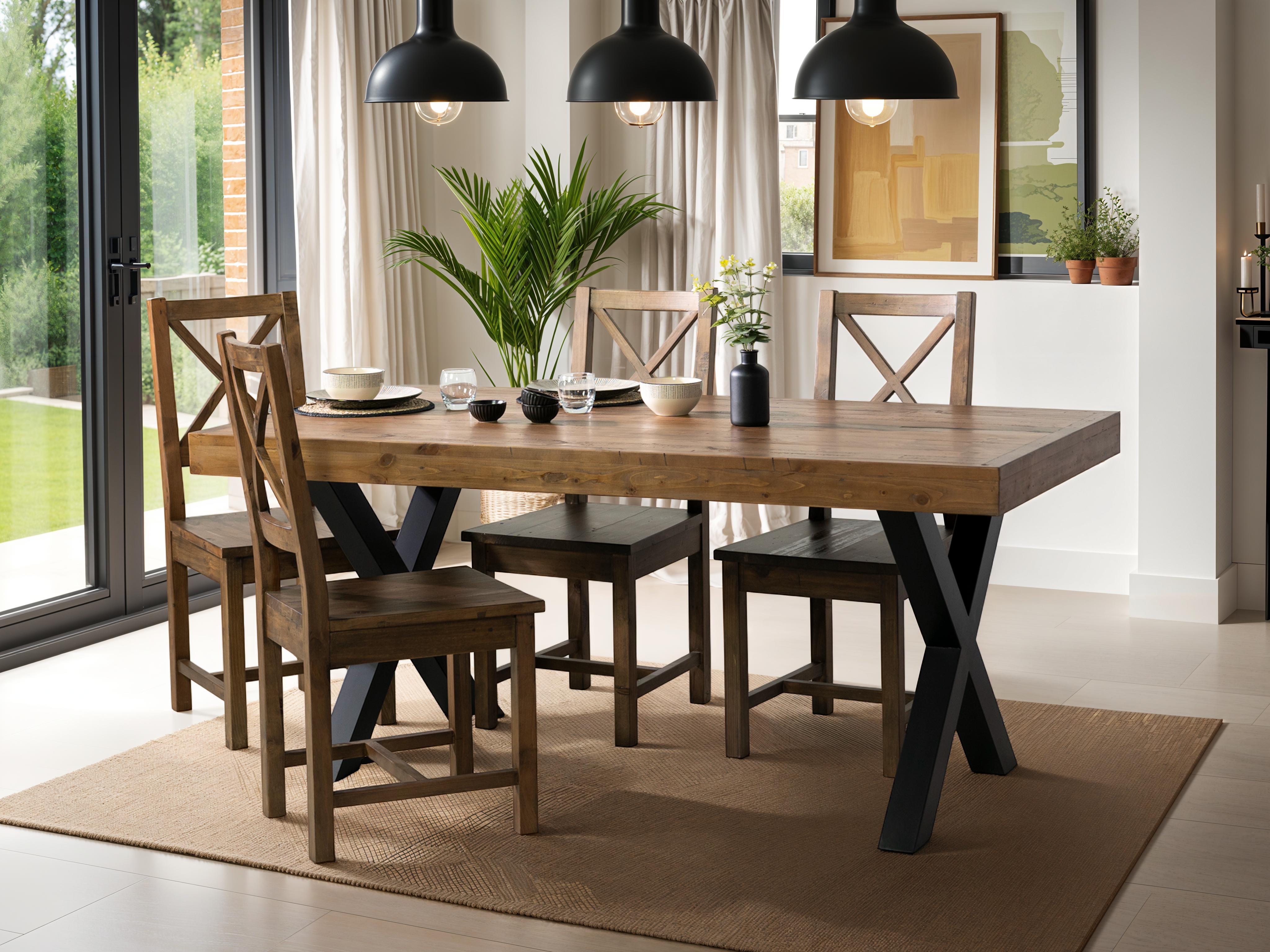 Brooklyn 180cm Fixed Top Cross Leg Dining Table