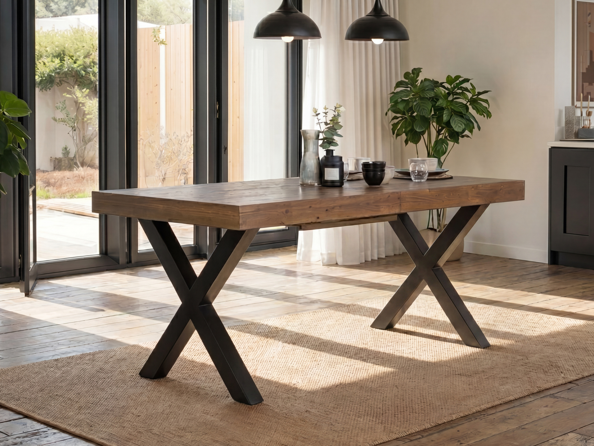 Brooklyn Extendable Cross Leg Dining Table (140cm - 180cm)