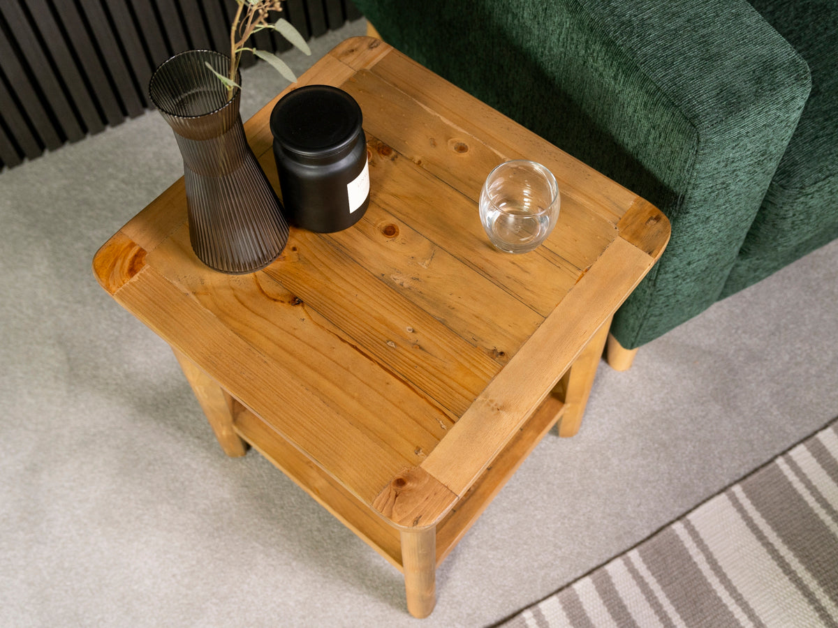 Scandi Lamp table With Shelf