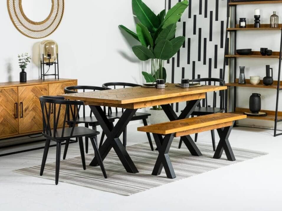 Tulsa Cross Leg Extendable Dining Table (140cm - 180cm)