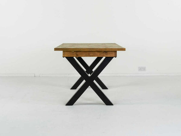 Tulsa Cross Leg Extendable Dining Table (140cm - 180cm) & Gabo Dining Chairs