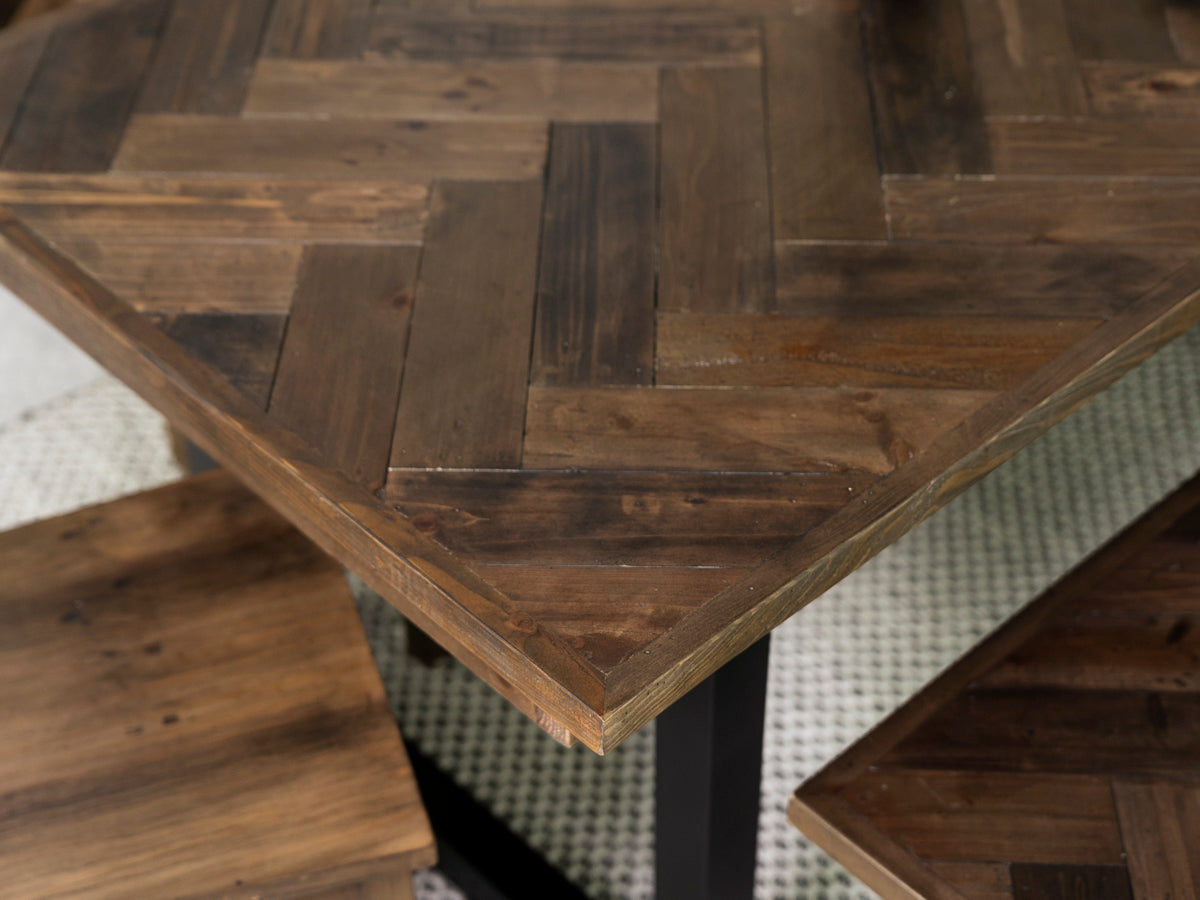 Tulsa Dark 180cm Fixed Top Dining Table & Houston Brown Chair