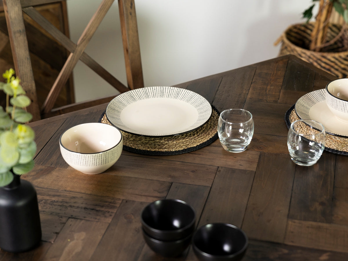 Tulsa Dark 180cm Fixed Top Dining Table & Alston Dining Chair