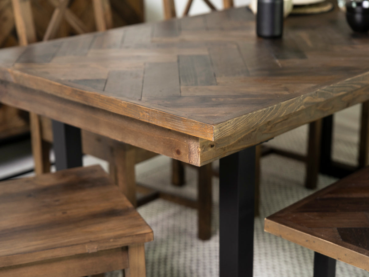 Tulsa Dark 180cm Fixed Top Dining Table & Dallas Grey Dining Chair