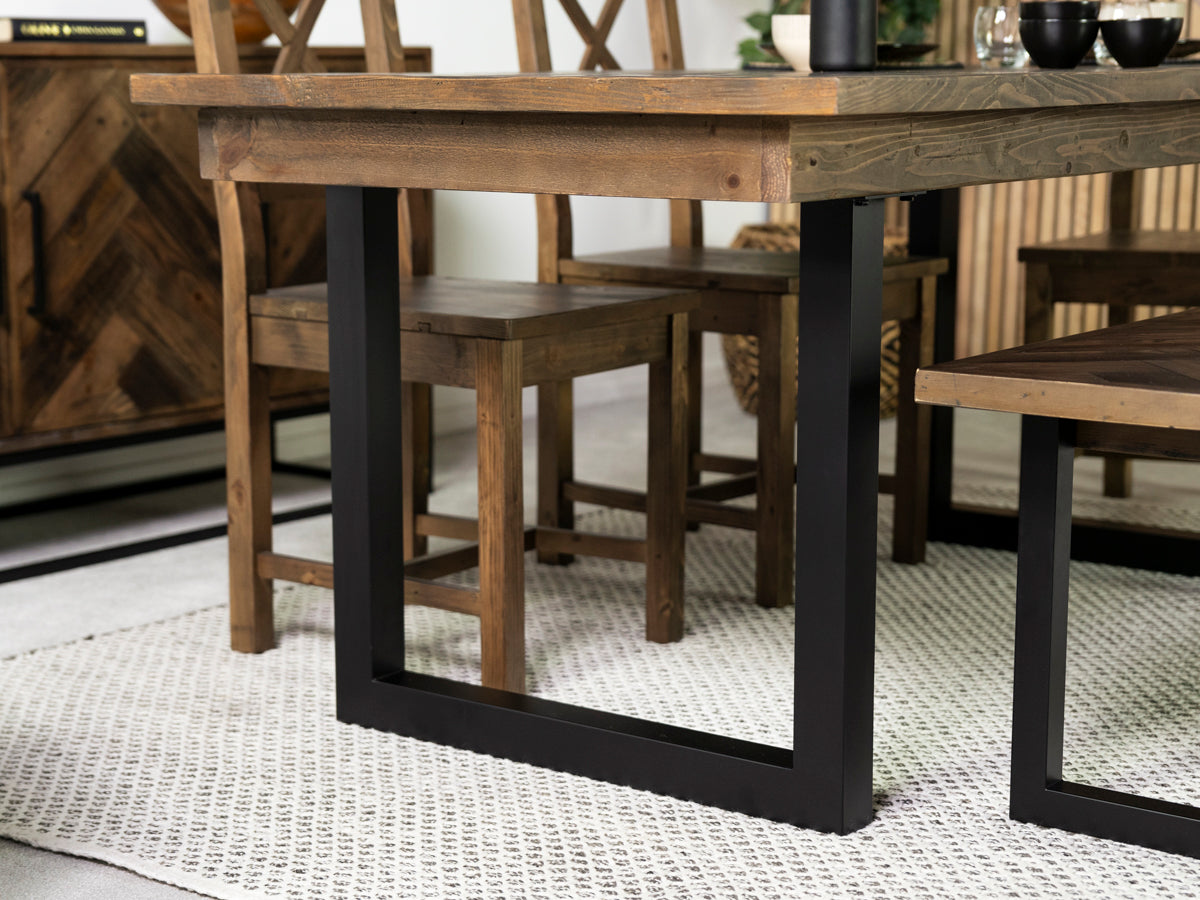 Tulsa Dark 180cm Fixed Top Dining Table & Grainger Grey Chair