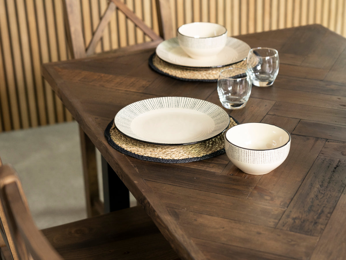 Tulsa Dark 180cm Fixed Top Dining Table & Alston Dining Chair