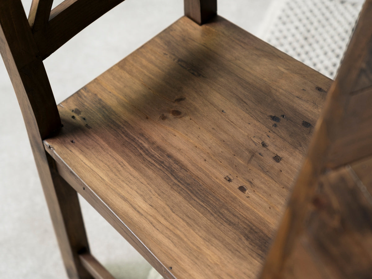 Tulsa Dark Extendable Dining Table (180cm - 240cm) & Tulsa Dark Cross Back Dining Chair