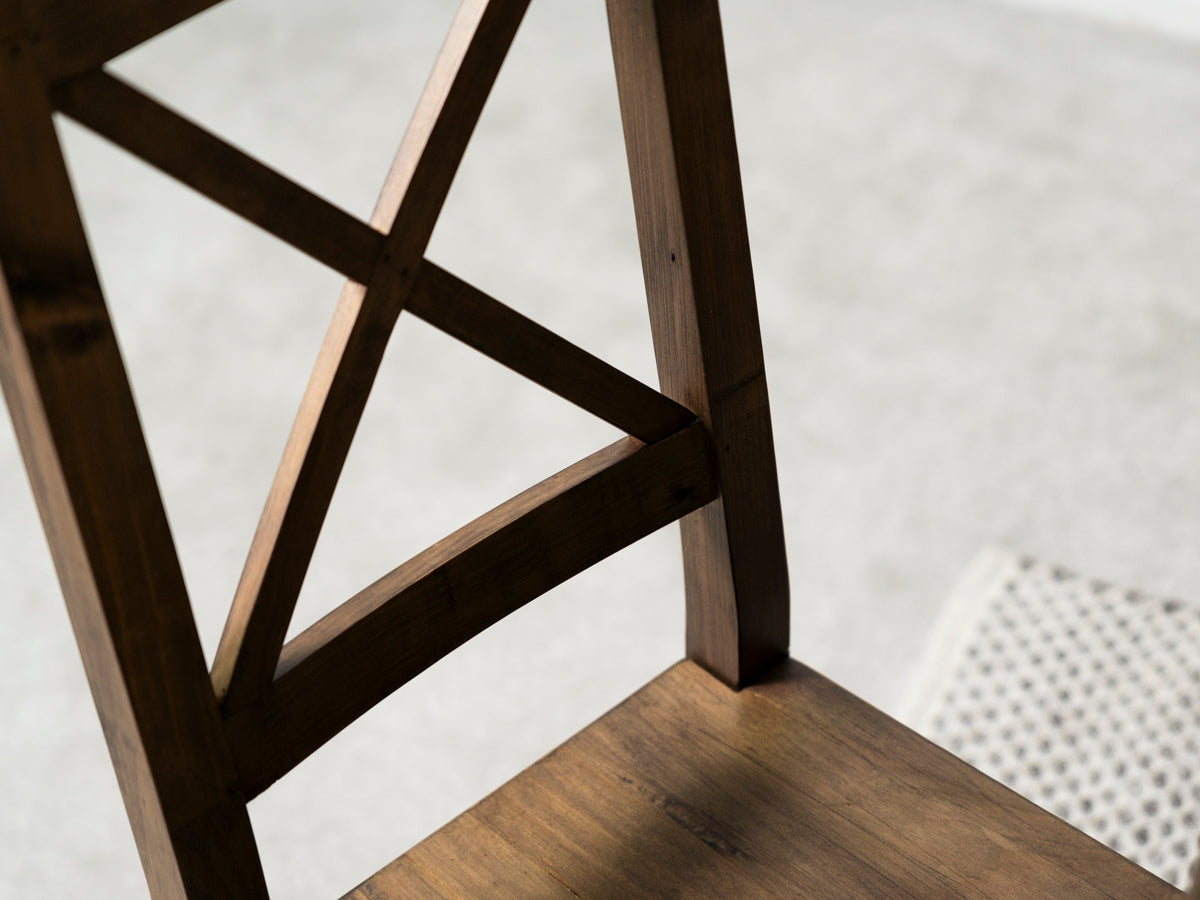 Tulsa Dark Extendable Dining Table (180cm - 240cm) & Tulsa Dark Cross Back Dining Chair