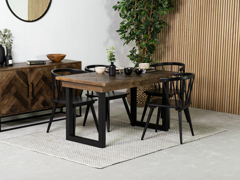 Tulsa Dark 135cm Fixed Top Dining Table & Bogart Dining Chair