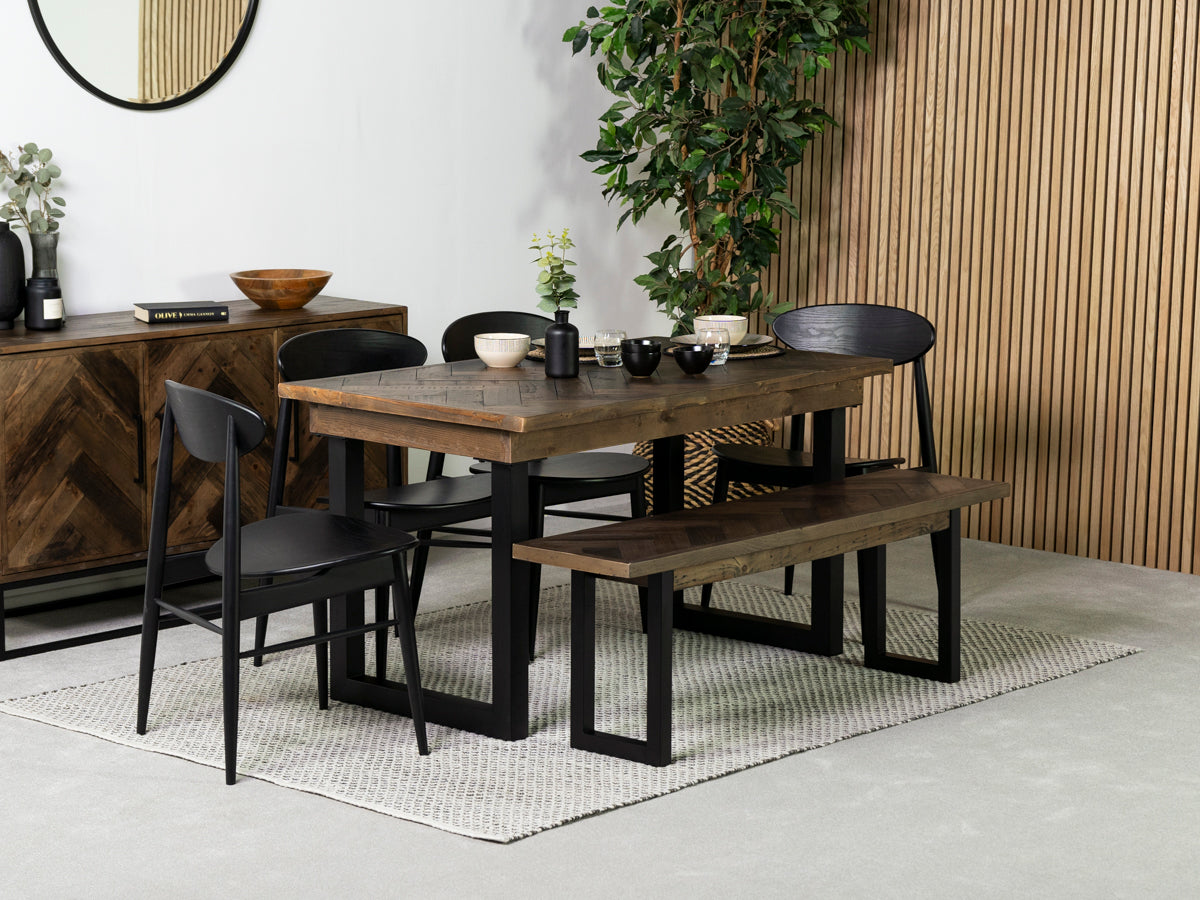 Tulsa Dark 135cm Fixed Top Dining Table & Gabo Dining Chair