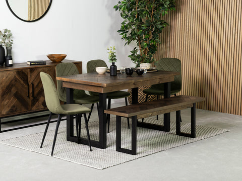 Tulsa Dark 135cm Fixed Top Dining Table & Alston Dining Chair