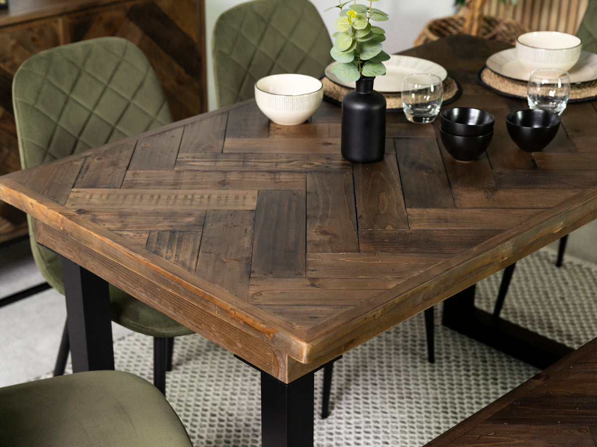 Tulsa Dark 135cm Fixed Top Dining Table & Dallas Grey Dining Chair
