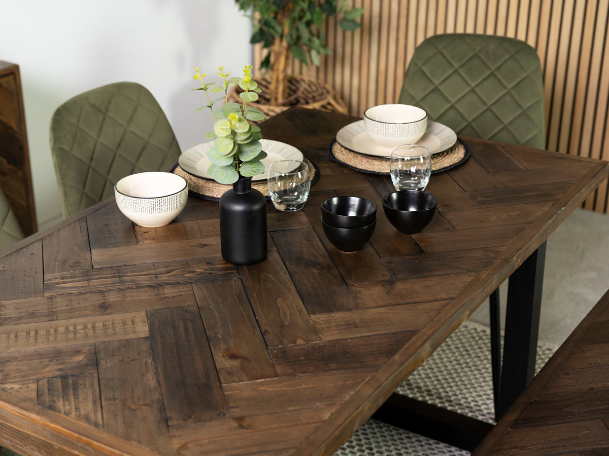 Tulsa Dark 135cm Fixed Top Dining Table & Dallas Grey Dining Chair