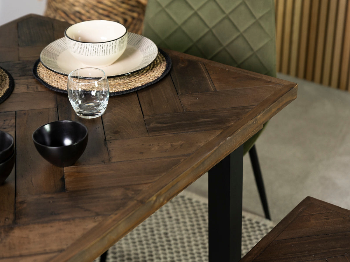 Tulsa Dark 135cm Fixed Top Dining Table & Gabo Dining Chair