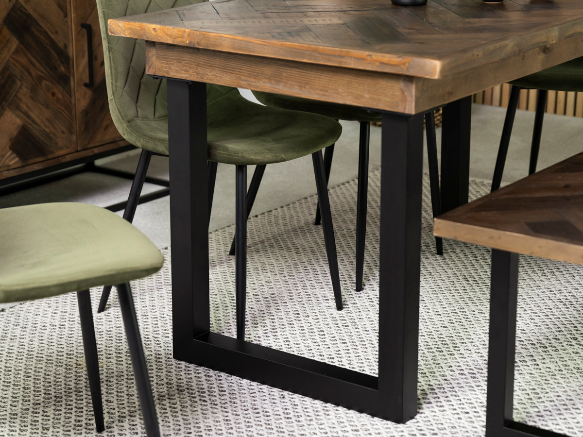 Tulsa Dark 135cm Fixed Top Dining Table & Grainger Grey Chair