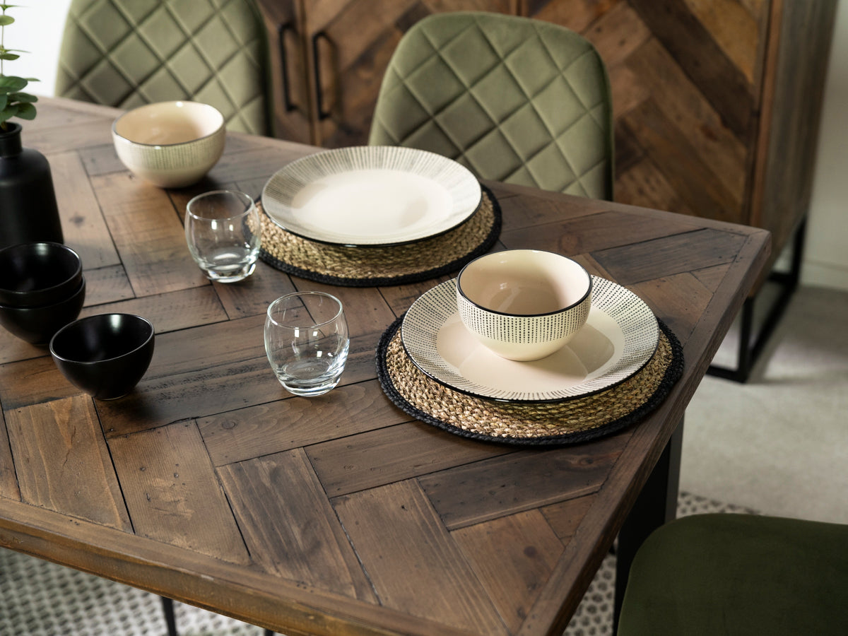 Tulsa Dark 135cm Fixed Top Dining Table & Grainger Grey Chair