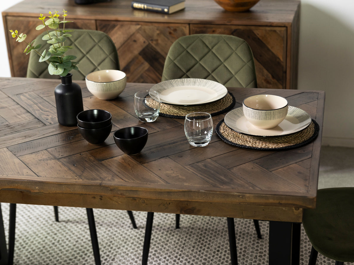 Tulsa Dark 135cm Fixed Top Dining Table & Houston Brown Dining Chair
