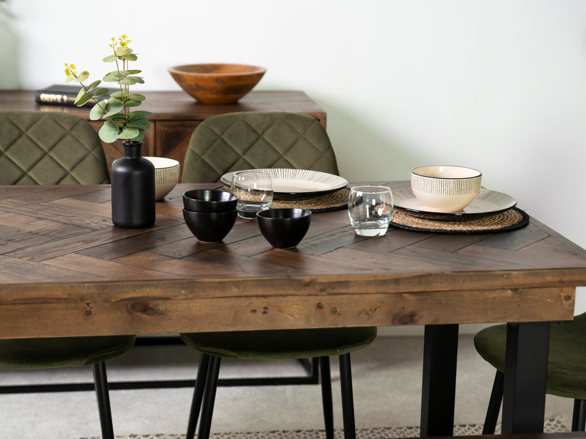 Tulsa Dark 135cm Fixed Top Dining Table & Gabo Dining Chair