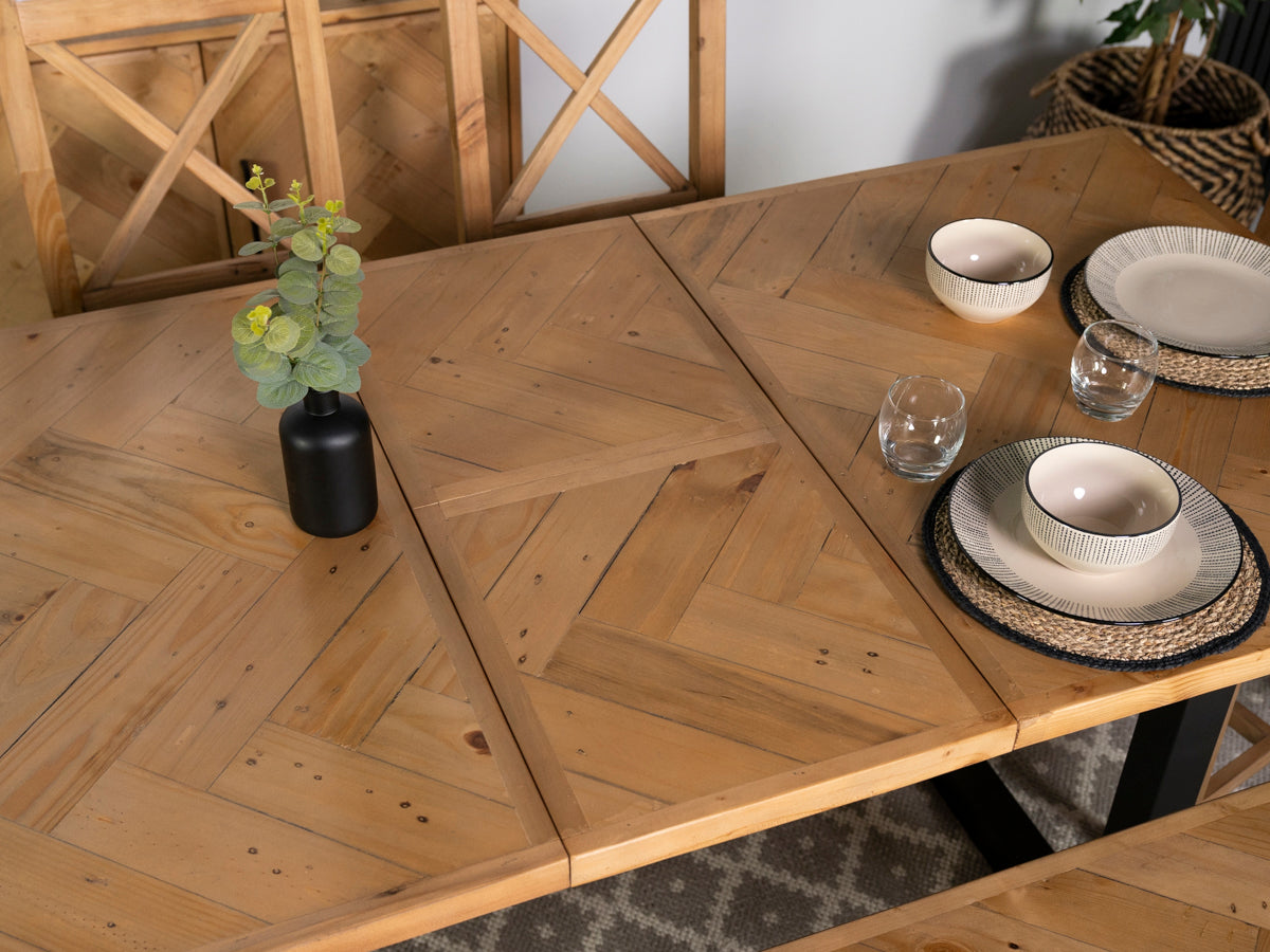 Tulsa Extendable Dining Table (140cm - 180cm) & Dining Bench