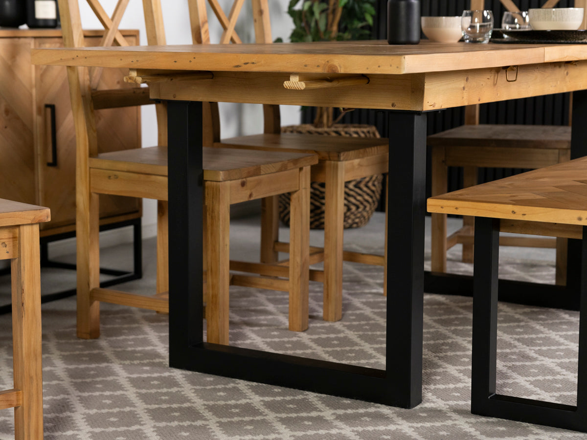 Tulsa Extendable Dining Table (140cm - 180cm) & Dining Bench