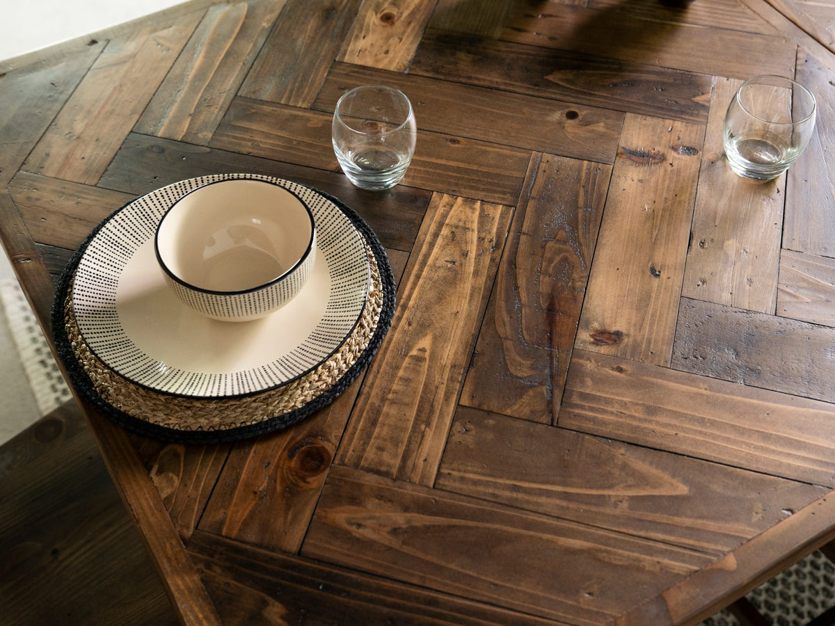 Tulsa Dark Extendable Dining Table (180cm - 240cm) & Dallas Brown Dining Chair