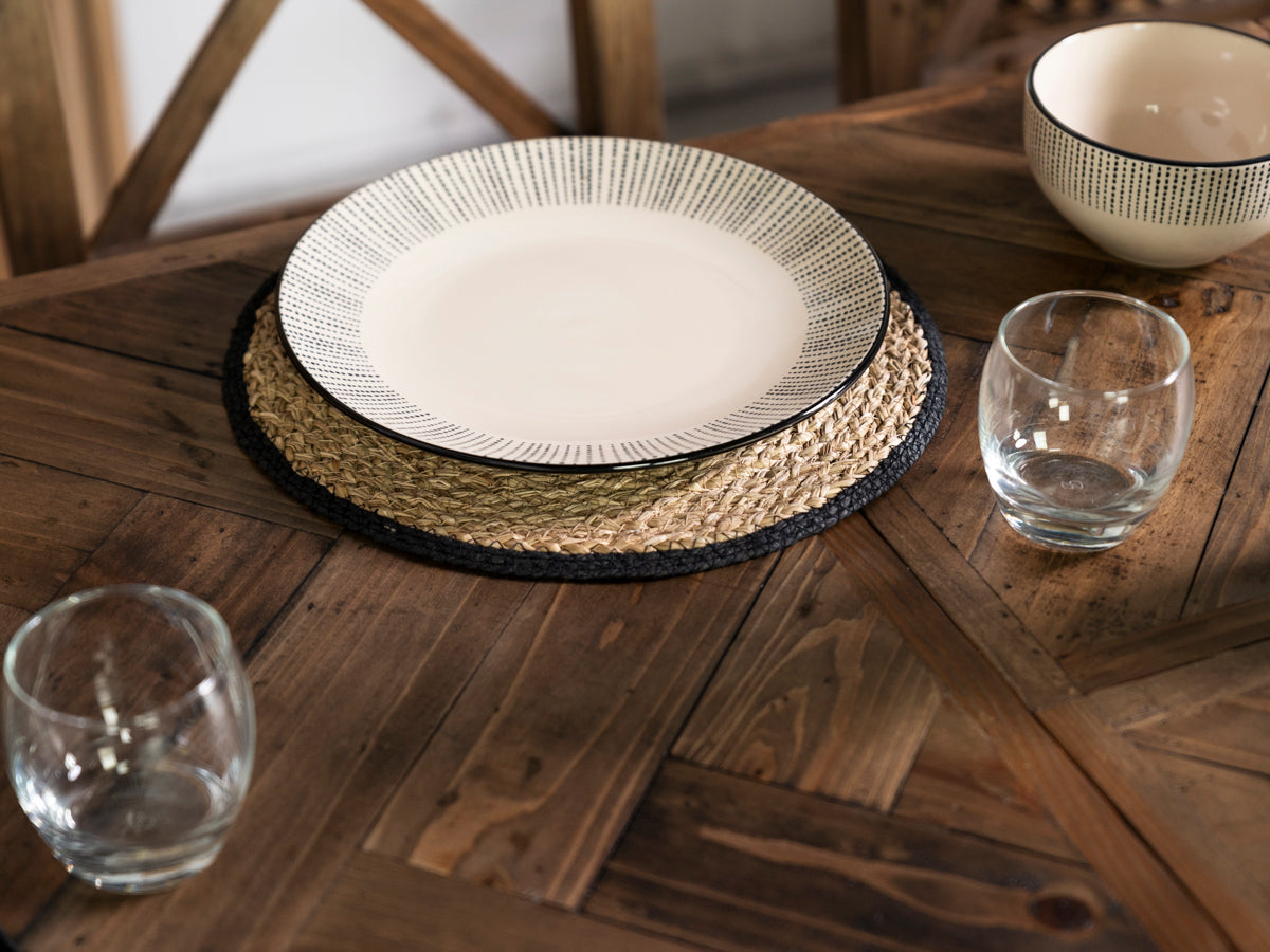 Tulsa Dark Cross Leg Extendable Dining Table (140cm - 180cm) & Tulsa Dark Cross Back Dining Chair