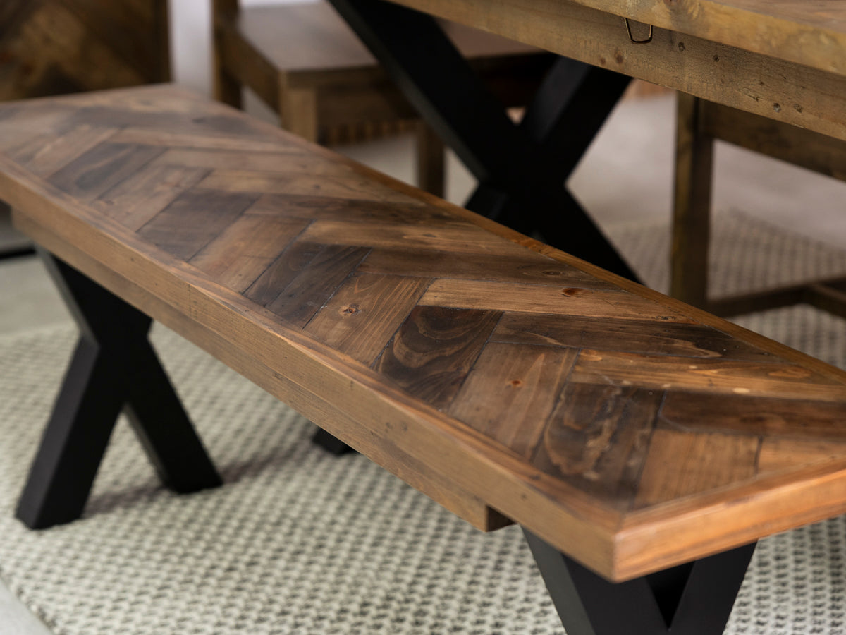 Tulsa Dark Cross Leg Extendable Dining Table (140cm - 180cm) & Tulsa Dark Cross Back Dining Chair