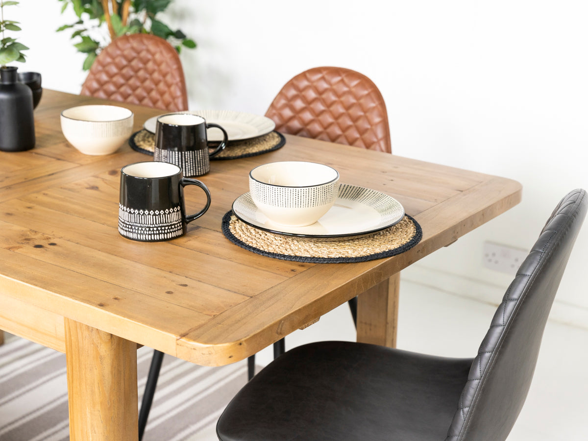 Exeter Extendable Dining Table (140cm - 180cm) & Bogart Dining Chairs