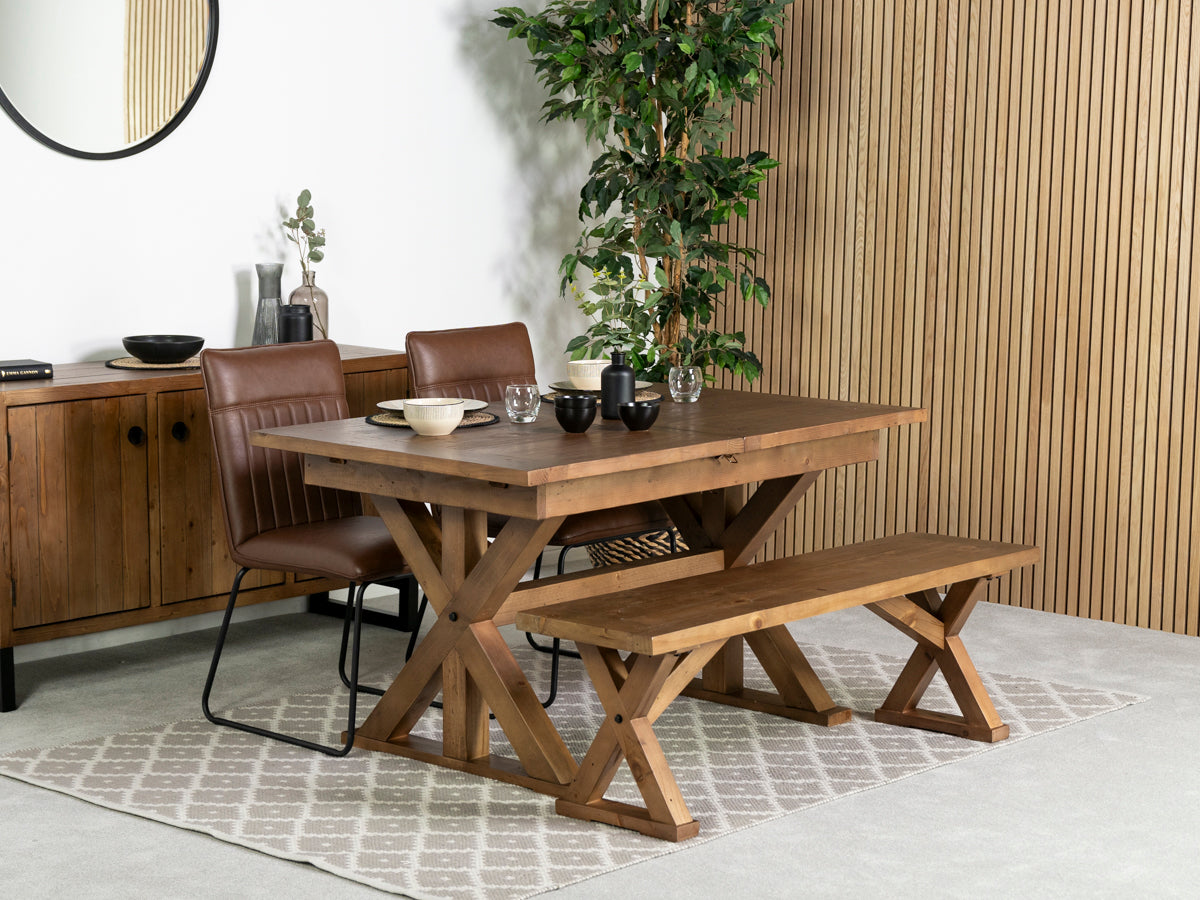 Provence Extending Dining Table (140-180cm) & Grainger Brown Dining Chair