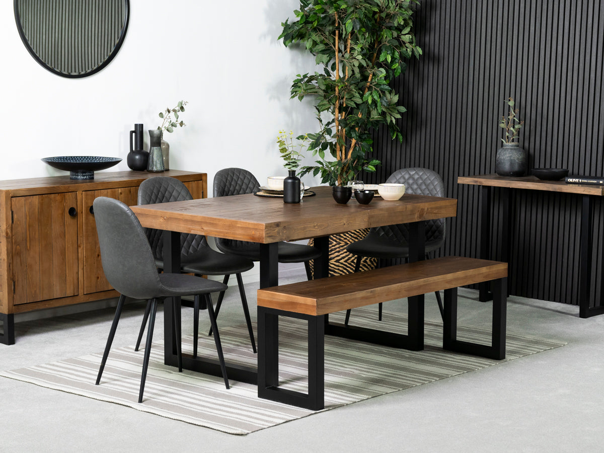 Brooklyn Extendable Dining Table (140cm - 180cm) & Grey Dallas Dining Chairs