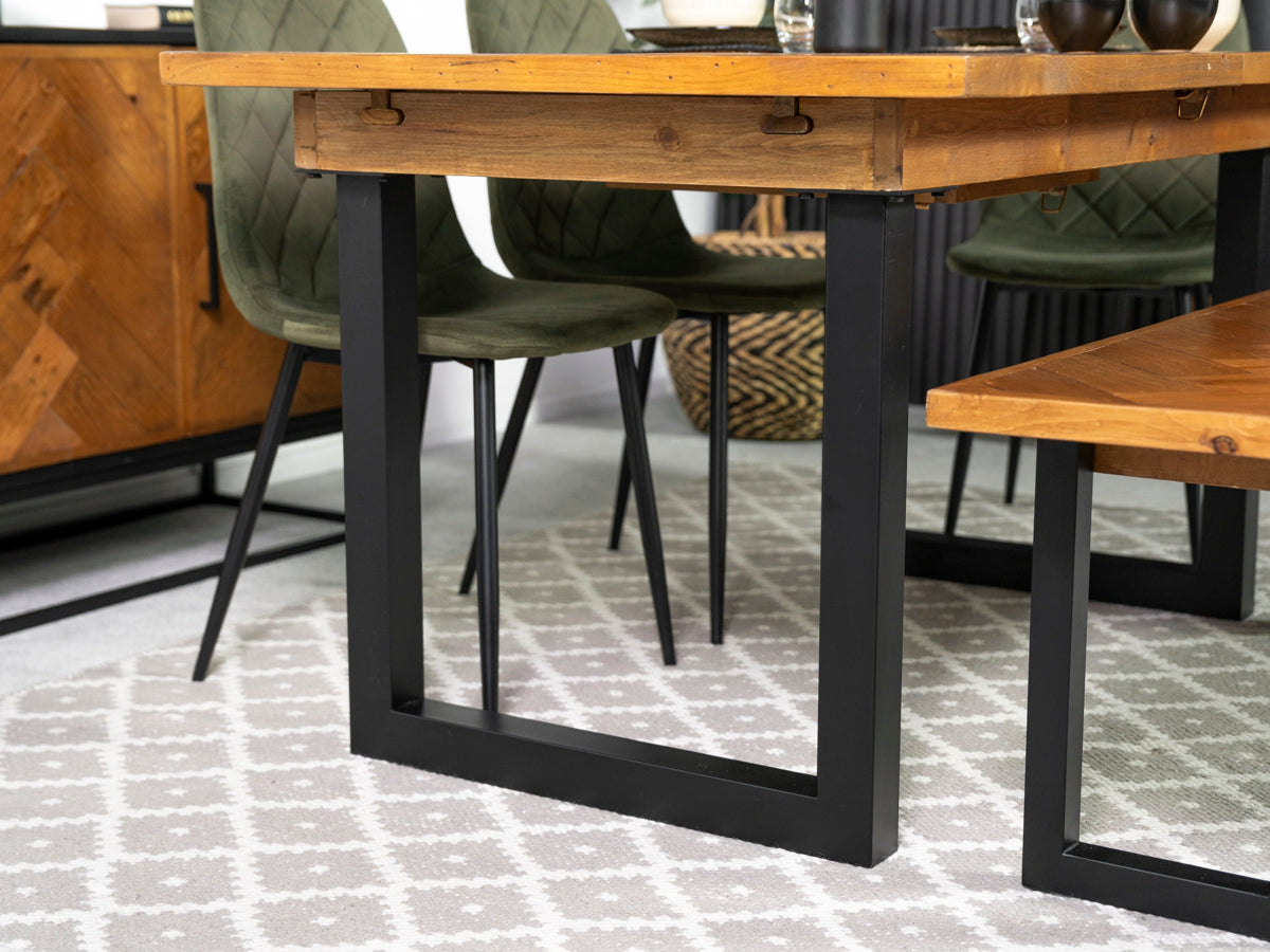 Tulsa Extendable Dining Table (140cm - 180cm) & Grey Dallas Dining Chairs