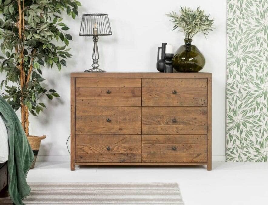 Reclaimed oak chest of shop drawers