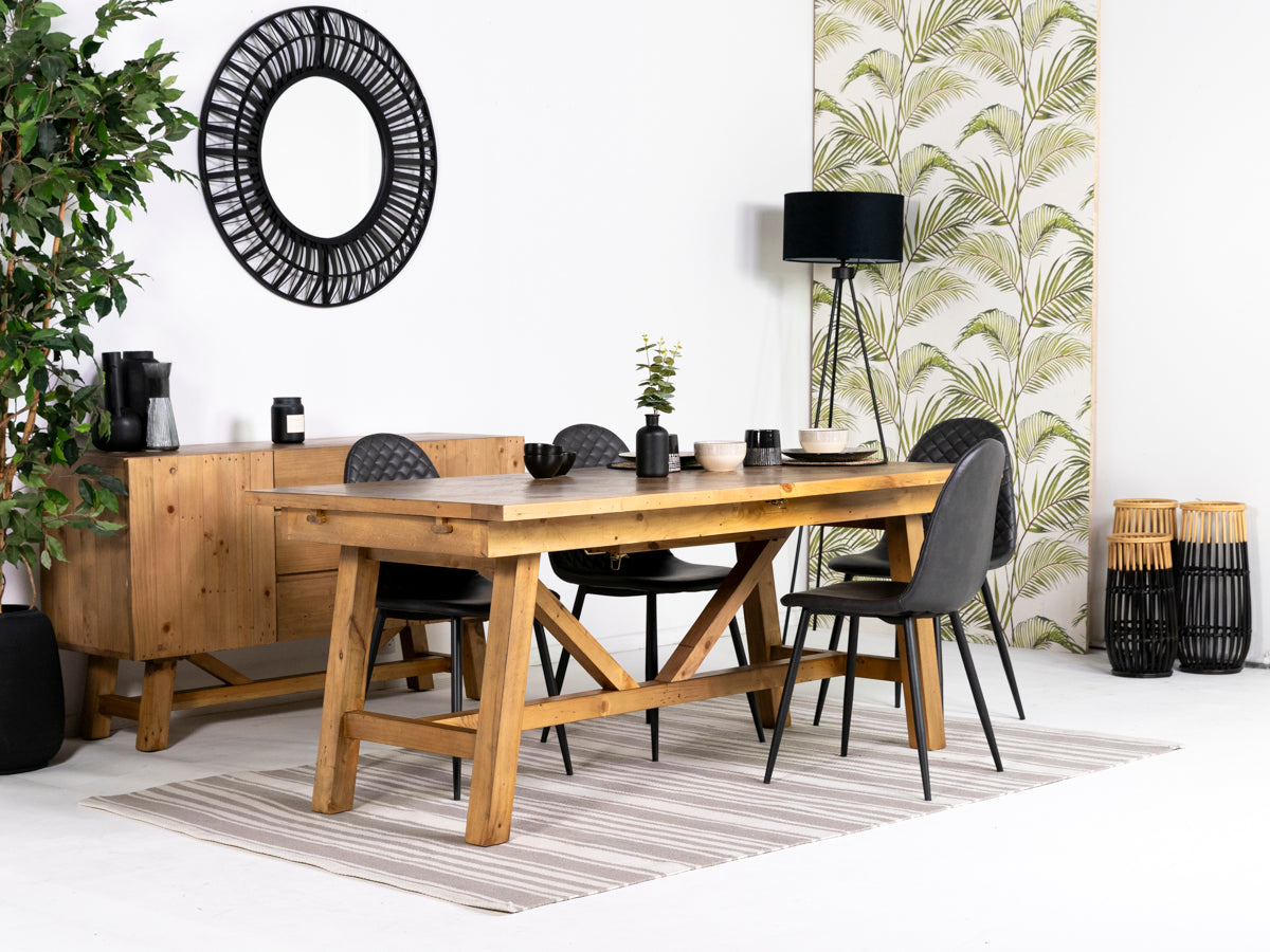 Como Extendable Dining Table (180cm 240cm) & Grey Dallas Dining Chai