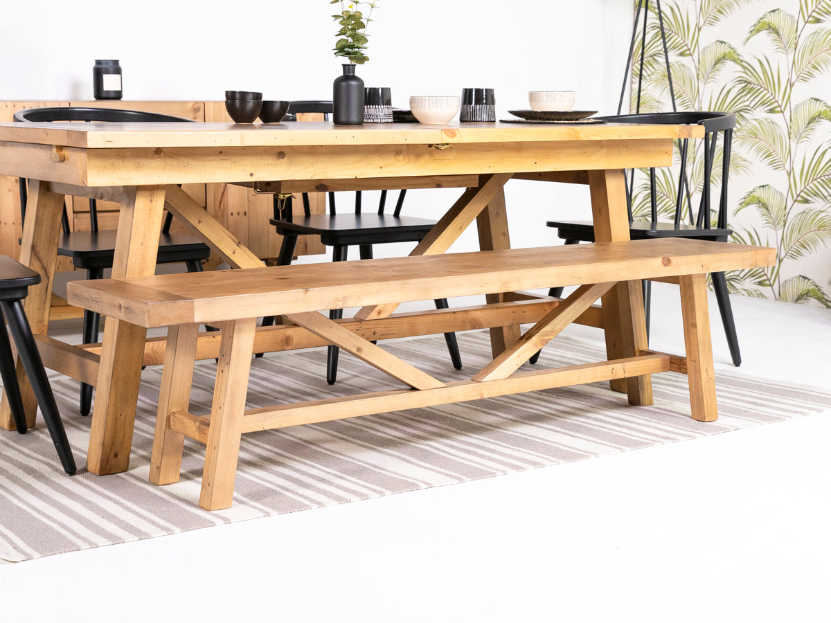 Como Extendable Dining Table (140cm - 180cm) & Como Cross Back Dining Chairs