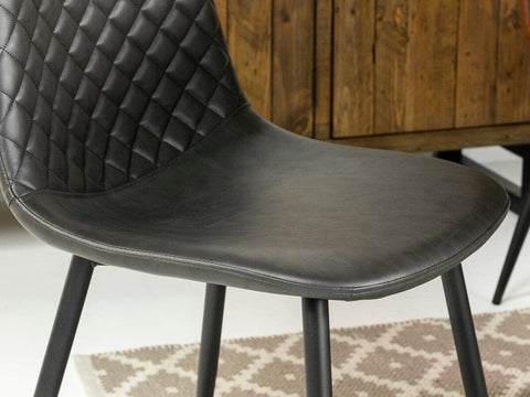 Tulsa Cross Leg Extendable Dining Table (140cm - 180cm) & Black Dallas Dining Chairs