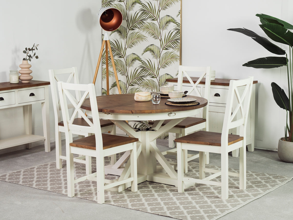 Devon Extendable Round Dining Table (120cm - 160cm)