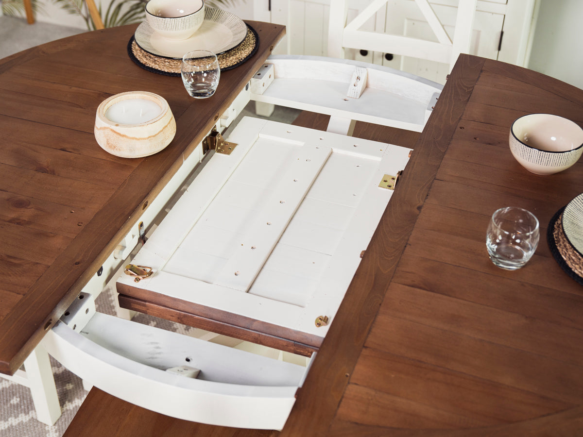 Devon Extendable Round Dining Table (120cm - 160cm)