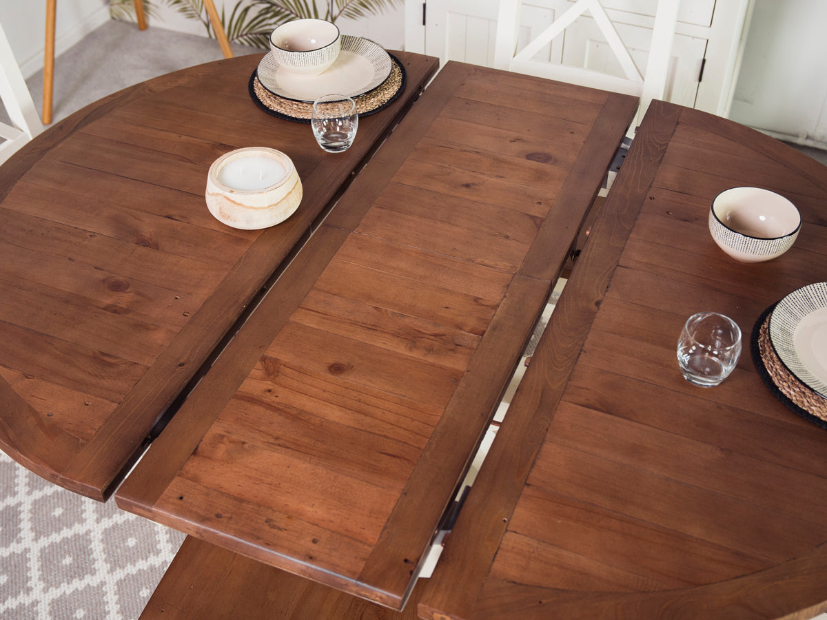 Devon Extendable Round Dining Table (120cm - 160cm)