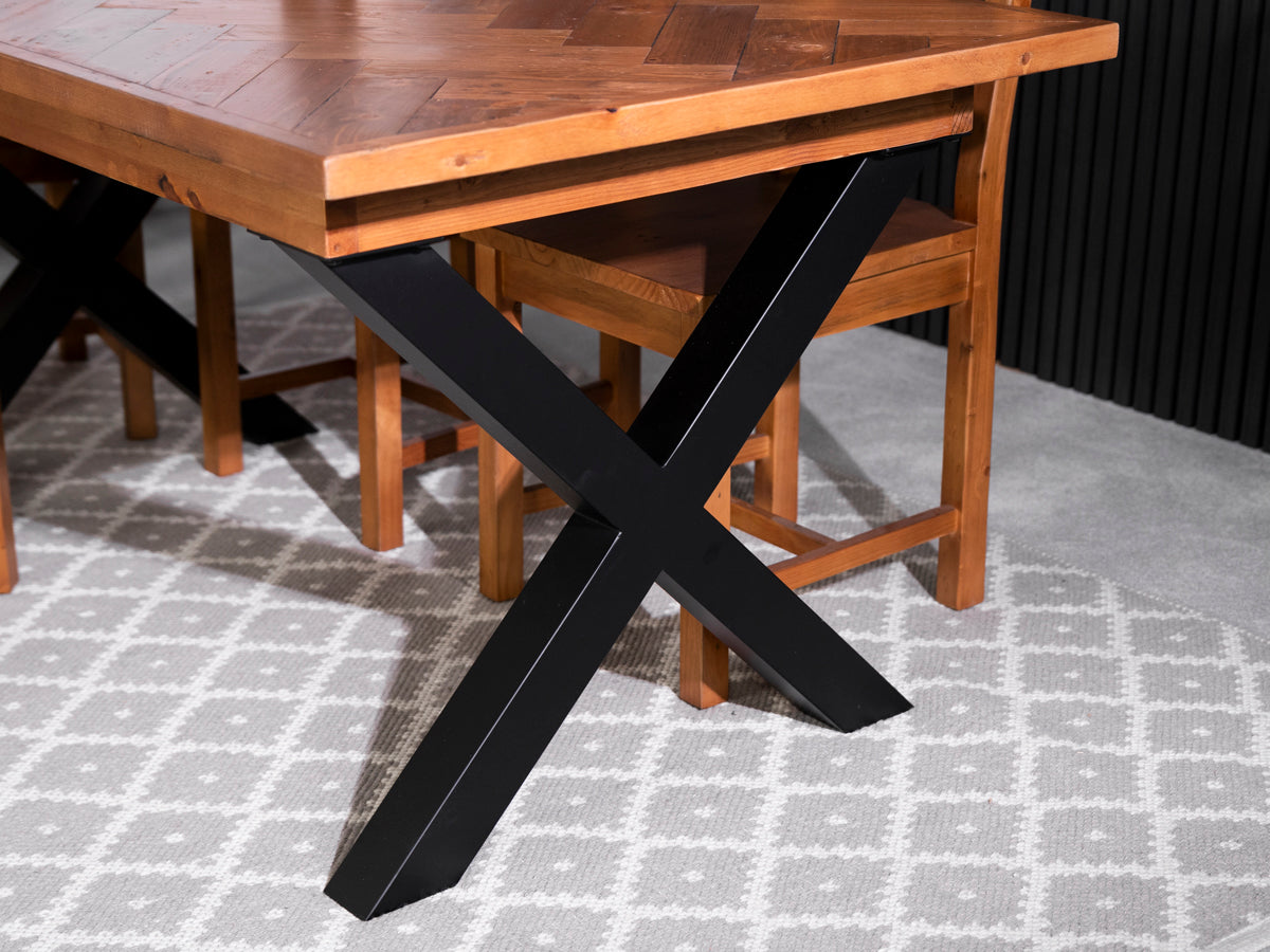 Tulsa Fixed Top Cross Leg Dining Table