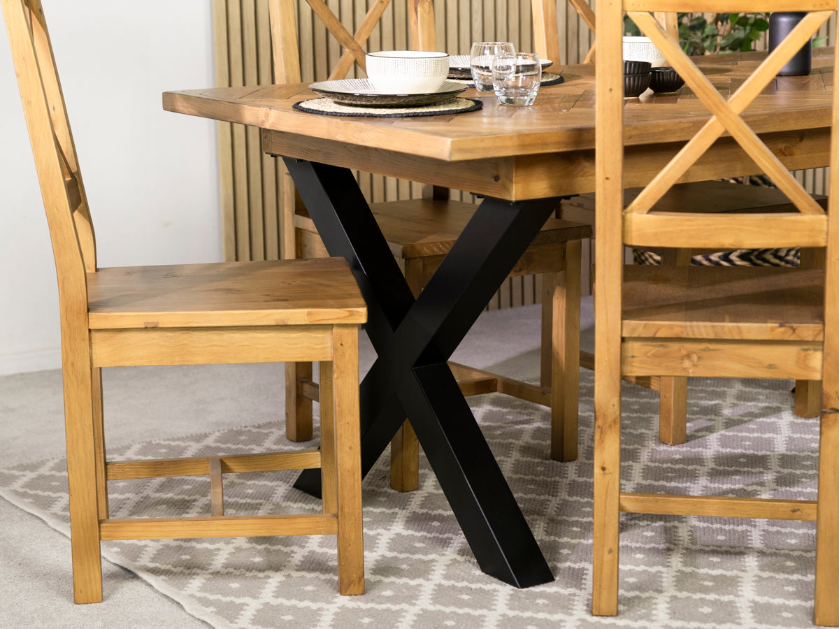Tulsa Cross Leg Extendable Dining Table (140cm - 180cm)