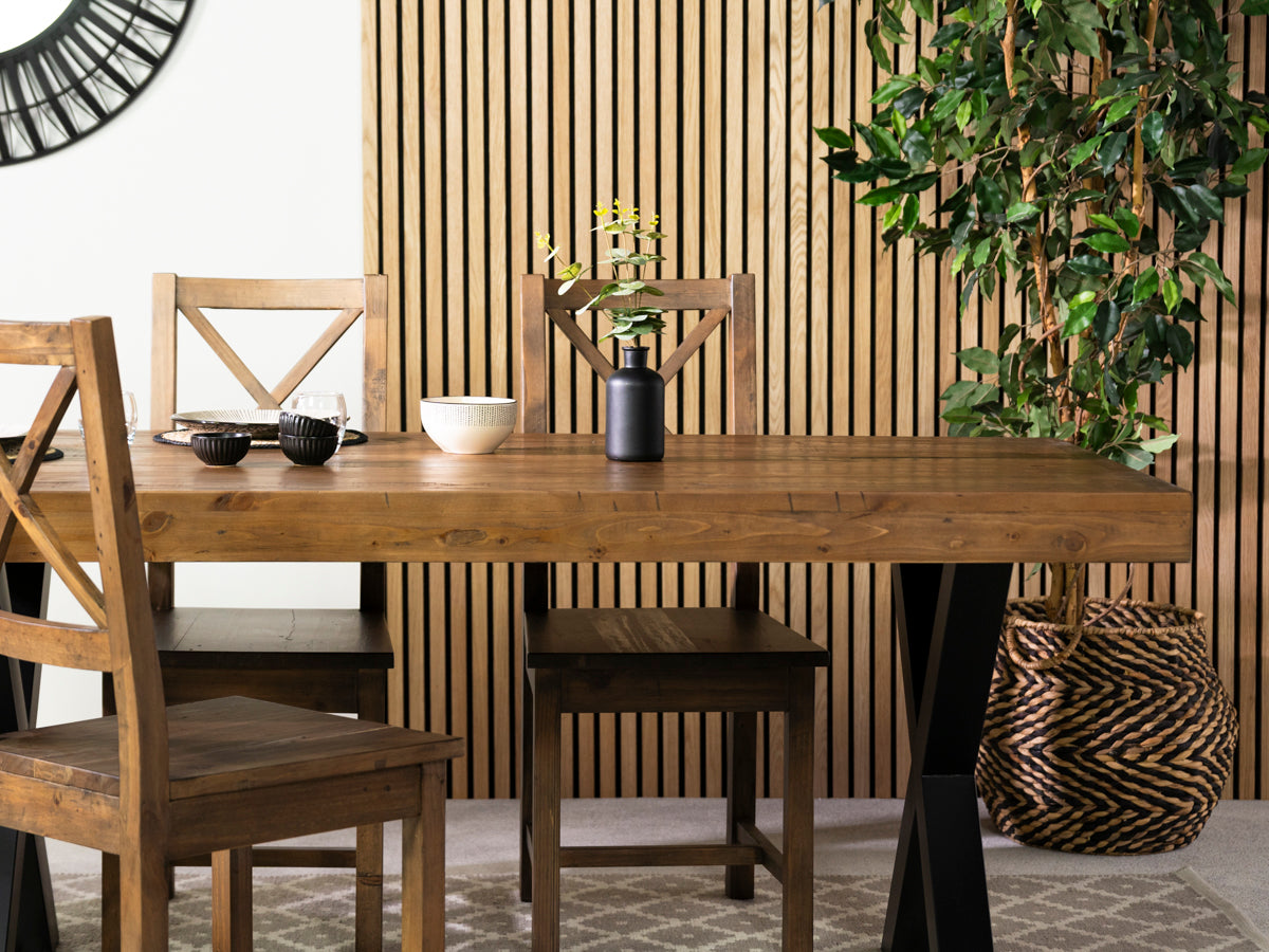 Brooklyn 180cm Fixed Top Cross Leg Dining Table
