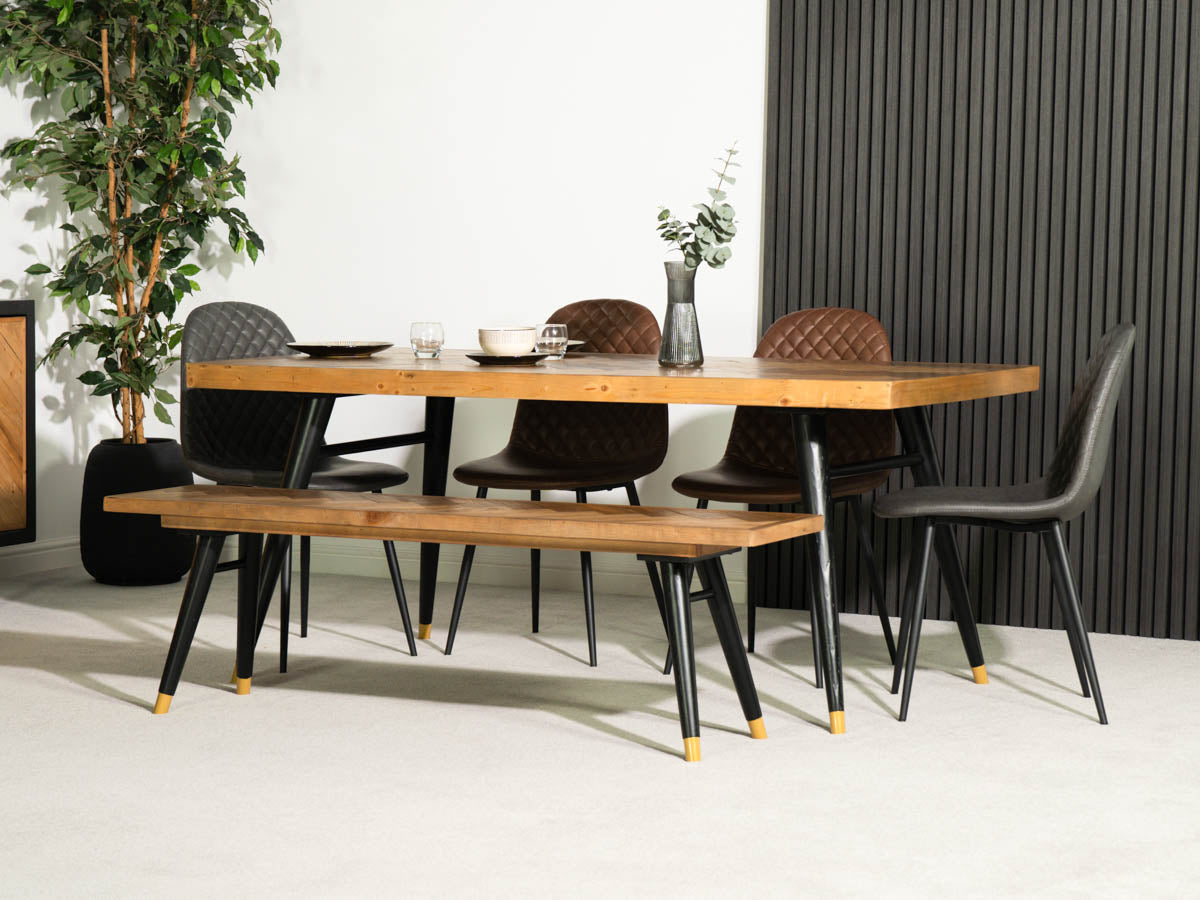 Mode Fixed Top Dining Table (160cm) & Brown Dallas Dining Chairs
