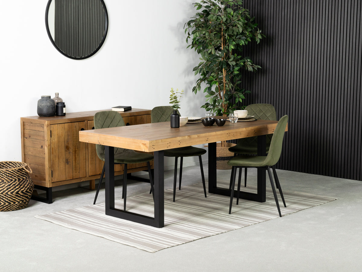 Brooklyn Light 180cm Fixed Top Dining Table & Alston Dining Chairs