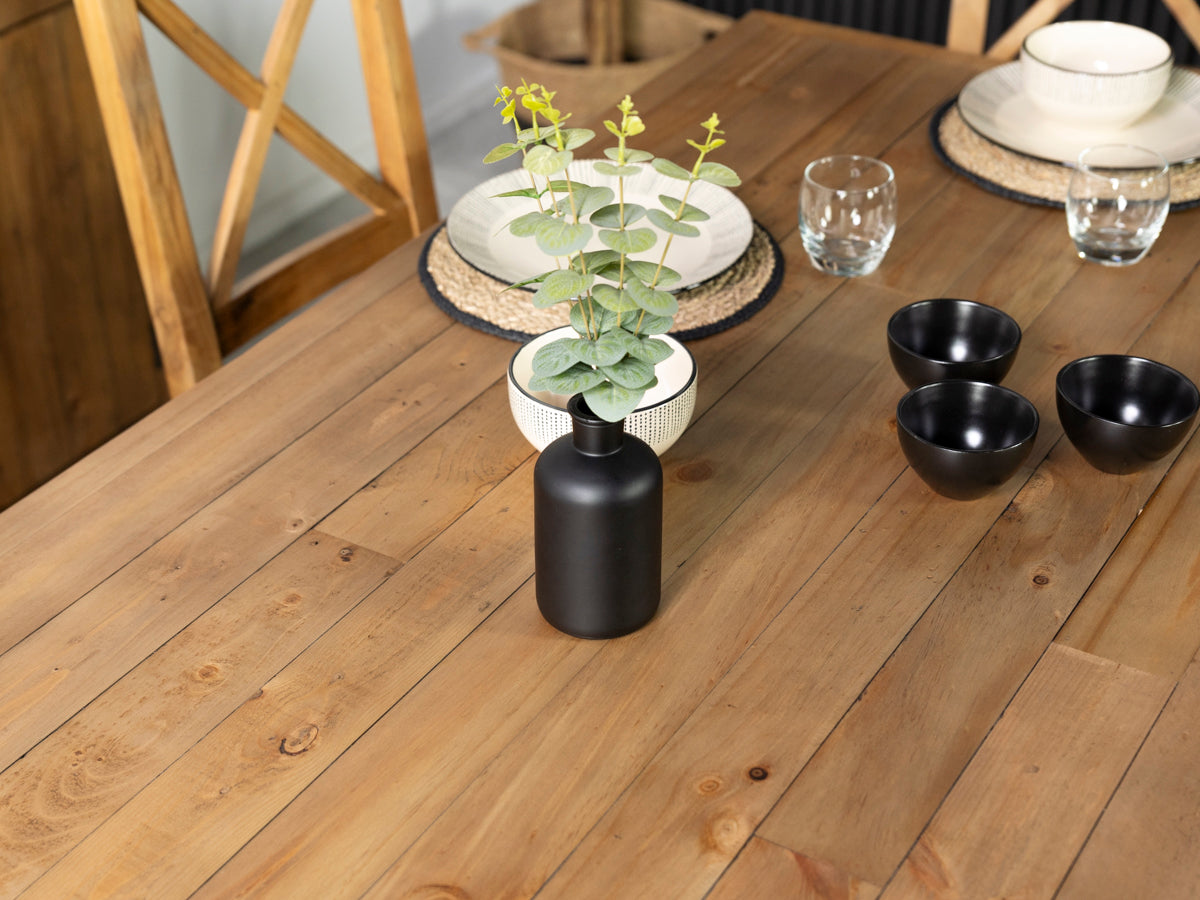 Brooklyn Light 180cm Fixed Top Dining Table & Grey Houston Dining Chairs