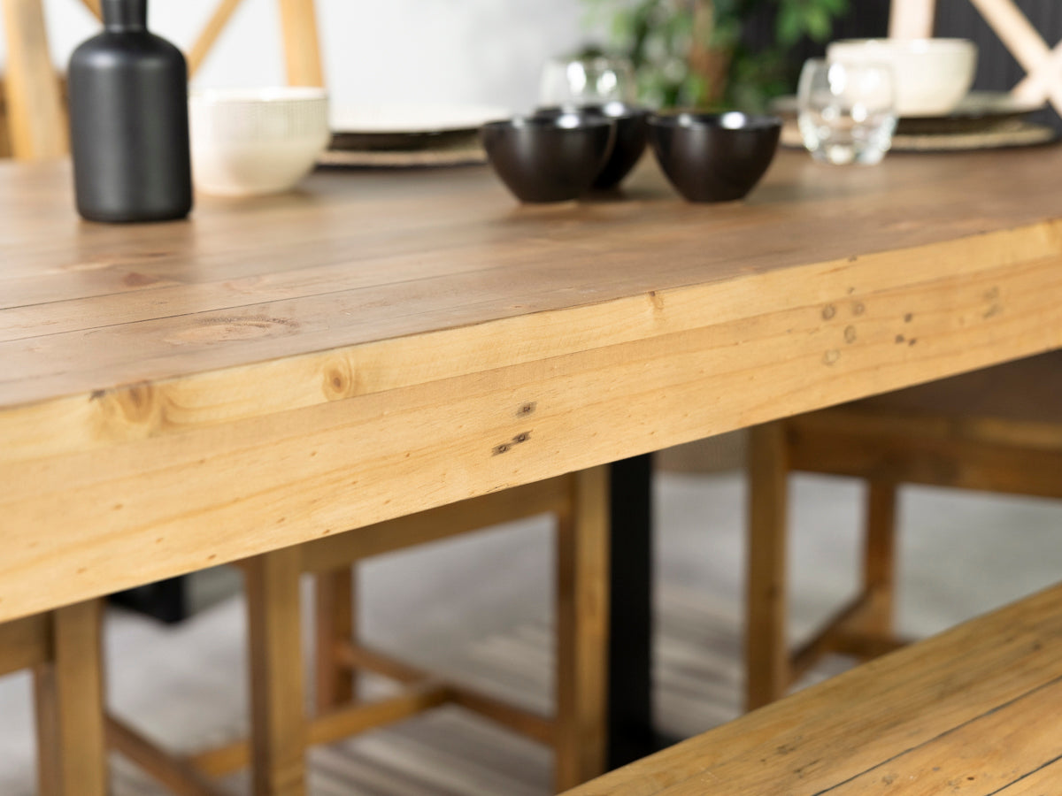 Brooklyn Light 180cm Fixed Top Dining Table & Brooklyn Cross Back Chairs