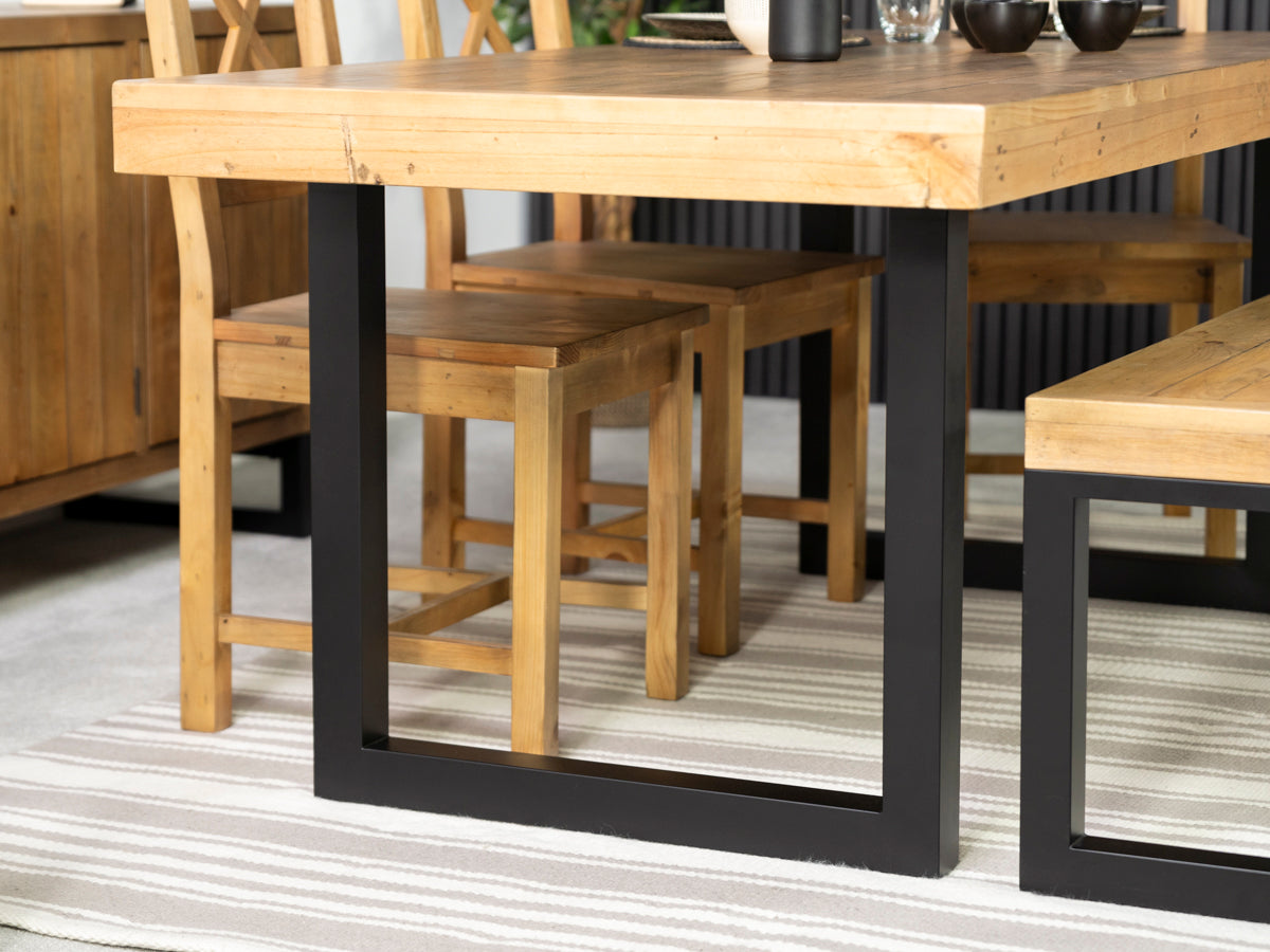 Brooklyn Light 180cm Fixed Top Dining Table & Grey Houston Dining Chairs