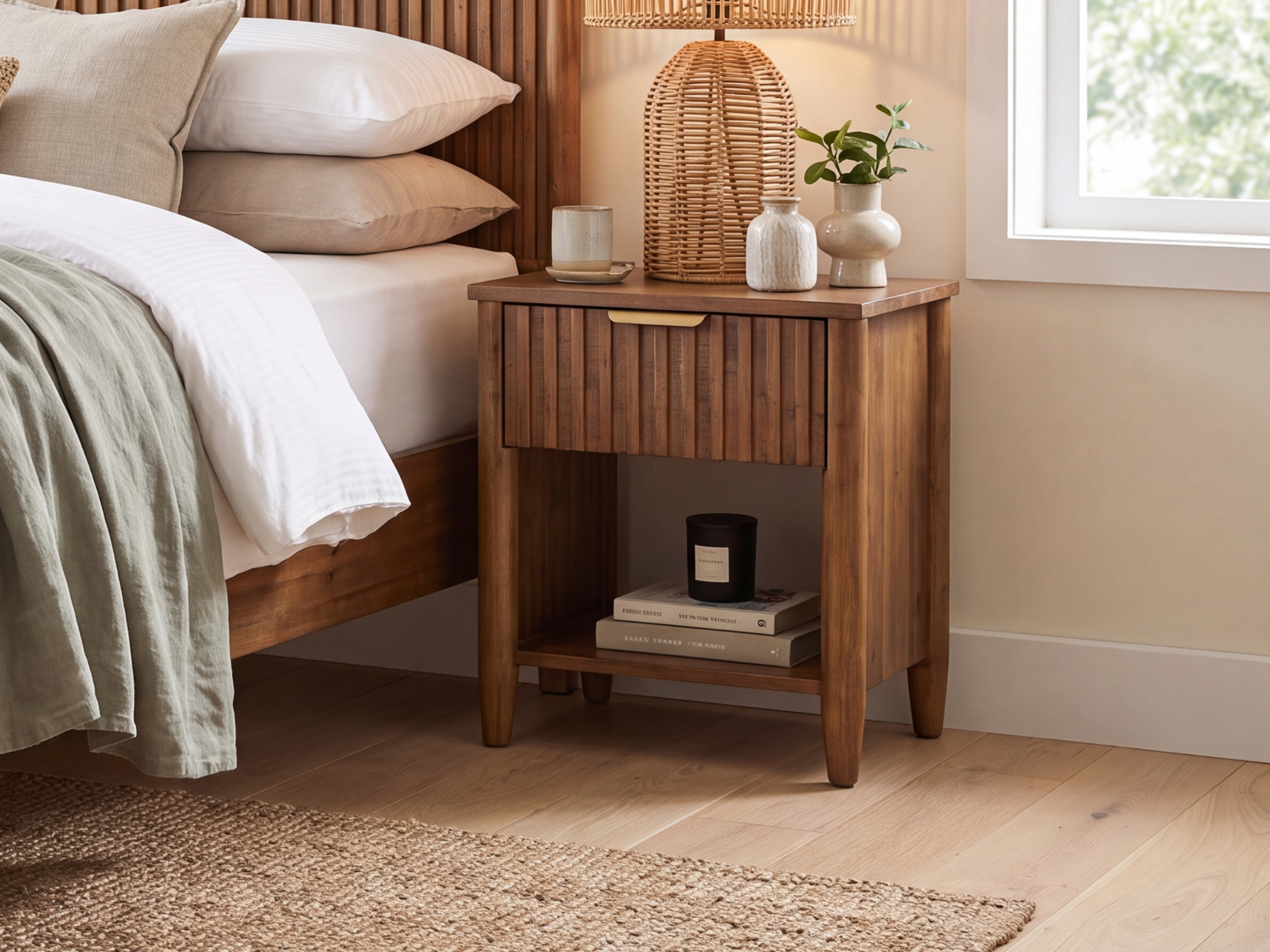 Cairo 1 Drawer Bedside Table