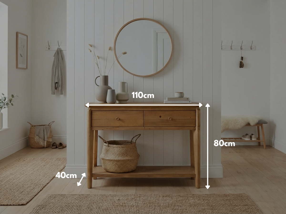 Scandi 2 Drawer Console Table