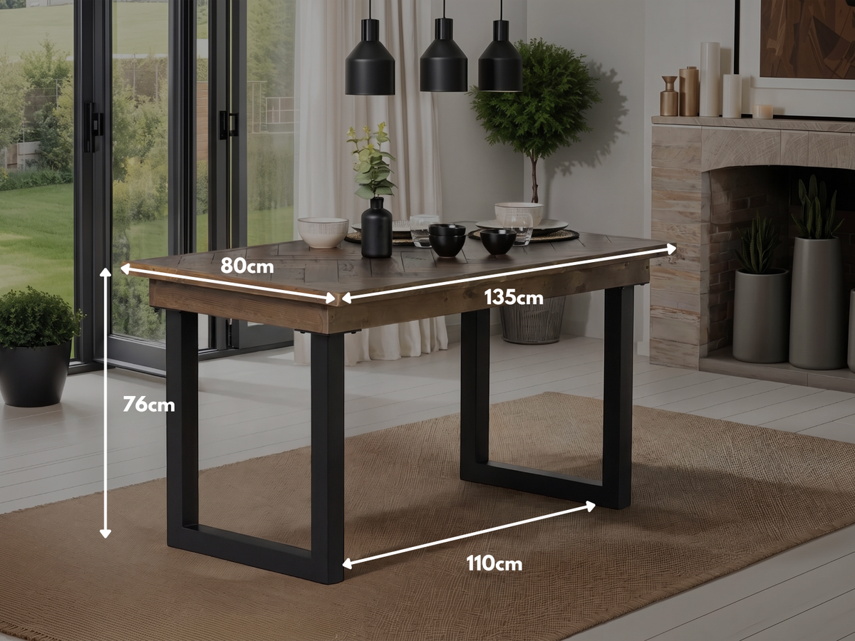 Tulsa Dark 135cm Fixed Top Dining Table