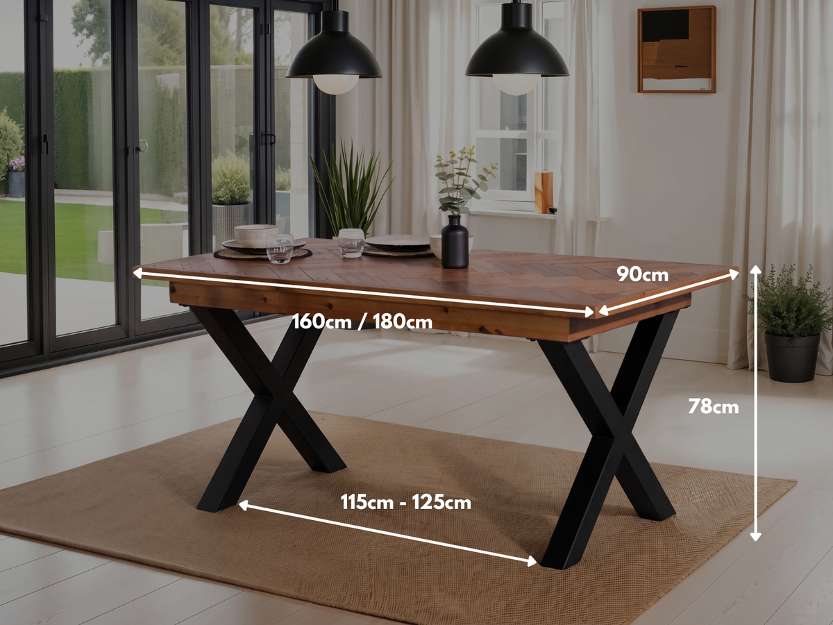 Tulsa Fixed Top Cross Leg Dining Table